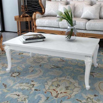 vidaXL Salontafel 115x65x42 cm hoogglans wit, Overige materialen, 100 tot 150 cm, Verzenden, Nieuw