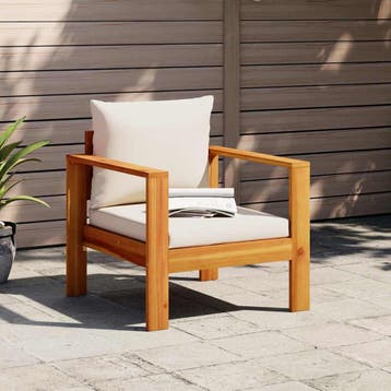vidaXL Tuinstoel met kussens massief acaciahout, Verzenden, Nieuw, Hardhout