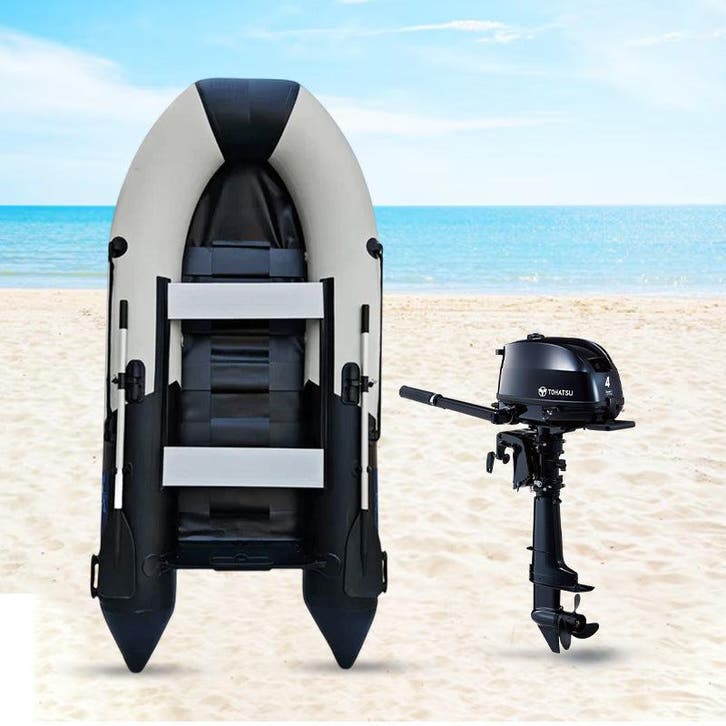 Rubberboot - 330 cm - Lattenbodem - Tohatsu 4 pk, Watersport en Boten, Rubberboten, Buitenboordmotor, Overige materialen, Nieuw