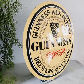 Guinness Emaille Reclamebord, Emaillerie Boos & Hahn, 1980 -