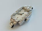 platina Art Déco dames polshorloge met diamanten ca. 1 ct