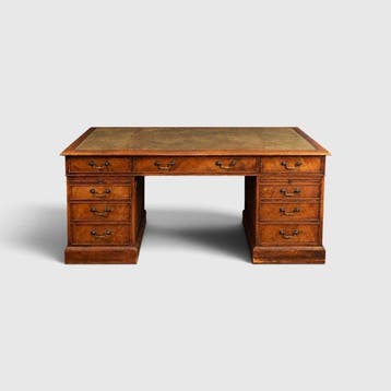 Bureau - eiken, mahonie en echt leder