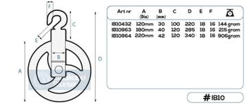 Zwarte hijshaak 120mm, Verzenden, Nieuw