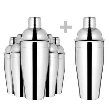 GGM Gastro | (6 stuks) Cocktailshaker - 3-delig set - RVS -, Verzenden, Nieuw in verpakking, RVS Meubilair