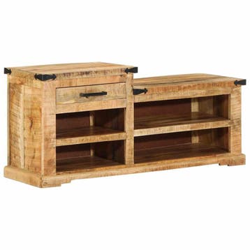 vidaXL Bank Bruin 110 x 35 x 50 cm Ruw Mango, Verzenden, Nieuw, Hout