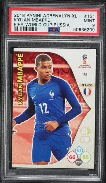 2018 Panini Adrenalyn XL Russia 2018 Kylian Mbappé 151 - PSA, Nieuw