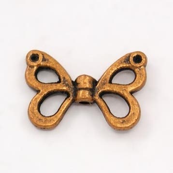 10 stuks tibetaans zilveren vlinder vleugel 15 x 10 x 3mm..., Hobby en Vrije tijd, Kralen en Sieraden maken, Ophalen of Verzenden