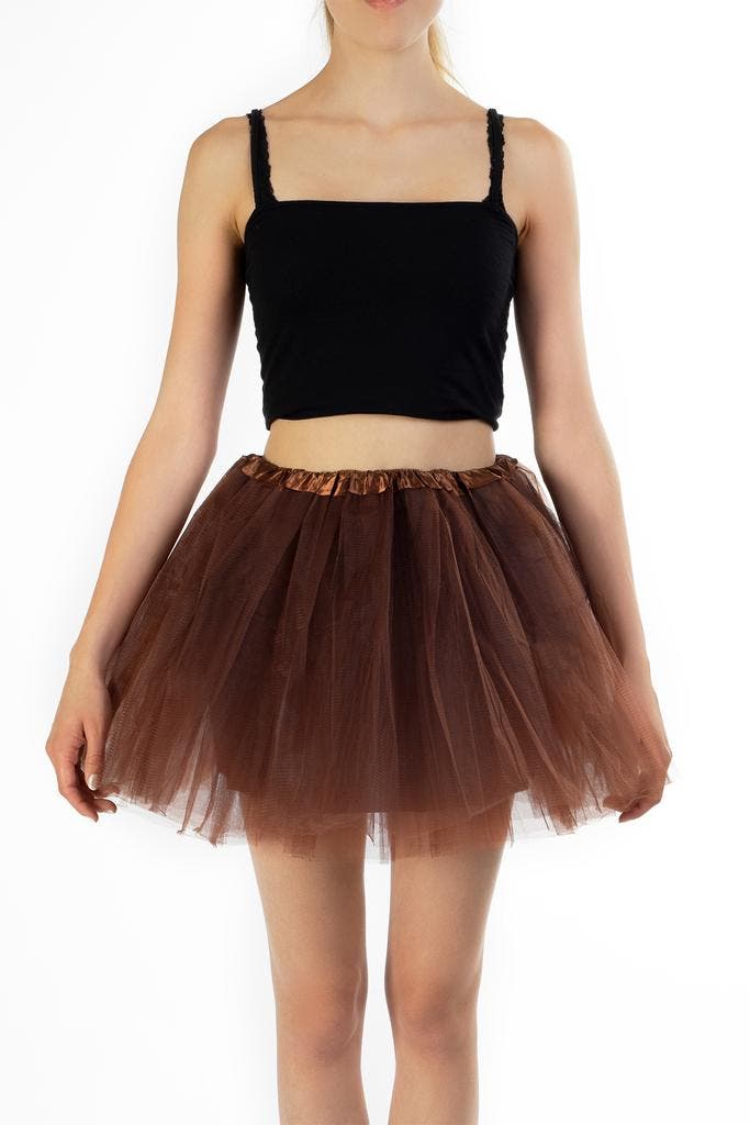 KIMU® Tutu Donkerbruin Tule Rokje 98 104 110 116 Donkerbruin, Kinderen en Baby's, Carnavalskleding en Verkleedspullen, Meisje