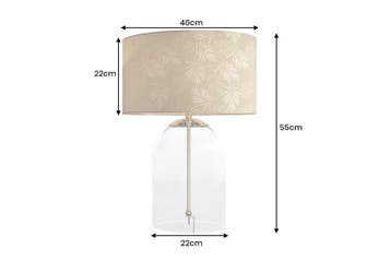 Tafellamp CLASSICO 55 cm lampenkap wit goudkleurig glas, Ophalen of Verzenden, Nieuw