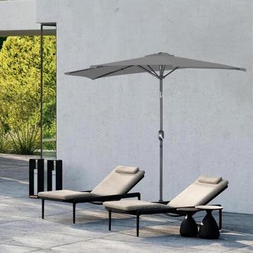 2dekans | Angel Living Balkonparasol - Halfrond - 245 x 120, Ophalen of Verzenden, Zo goed als nieuw