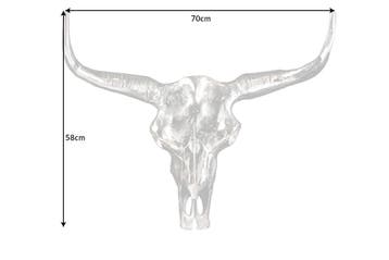 Design schedel MATADOR 70cm zilver aluminium wanddecoratie -, Ophalen of Verzenden, Nieuw