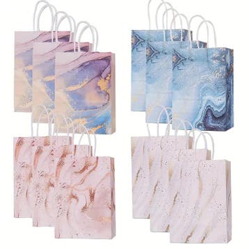 Fako Bijoux - 12 Papieren Uitdeeltasjes Marmer - 15x8x21cm -, Verzenden, Nieuw
