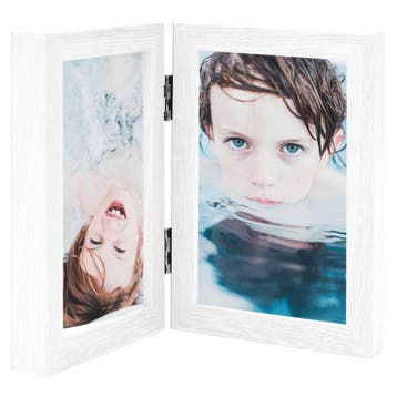 vidaXL Fotolijst tweeluik 2x(21x29,7 cm) wit, Verzenden, Nieuw