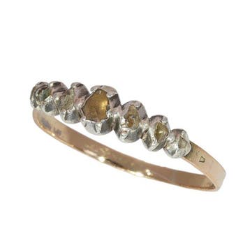 Ring - 18 karaat Roségoud, Zilver - Diamant - Antiek ca., Nieuw