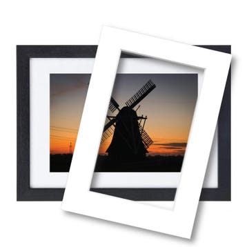 Fotolijst met passe partout 60x80cm hout zwart, Nieuw