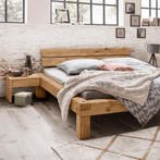 TPT Möbel Woodstock Massief Wild Eiken Balkenbed - 140 x 220, Nieuw