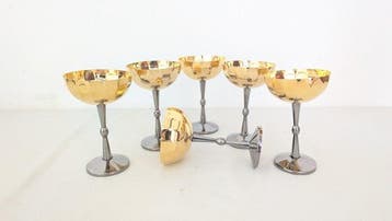Laras Italy Gold Plated - Bokaal (6) - Verzilverd, Verguld -, Antiek en Kunst
