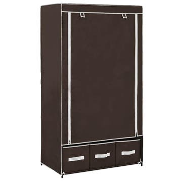 vidaXL Kledingkast 87x49x159 cm stof bruin, Verzenden, Nieuw