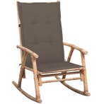 vidaXL Schommelstoel met kussen bamboe, Tuin en Terras, Tuinstoelen, Verzenden, Nieuw, Hout