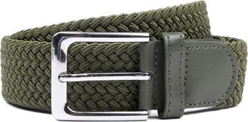 Geweven Riem Legergroen maat 115 Heren, Verzenden, Nieuw, Suitable, Echt leder