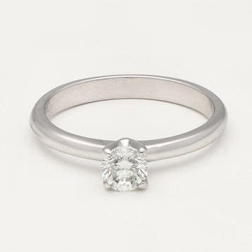 Ring - 18 karaat Witgoud Diamant (Natuurlijk) - Solitair, Nieuw