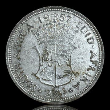 Zuid-Afrika. Elizabeth II. 2 1/2 Shilling 1957 (Zonder