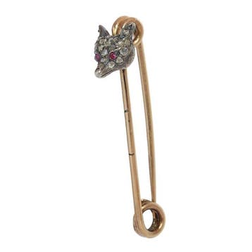 Speld - 14 karaat Roségoud, Zilver - Diamant - Antiek ca., Sieraden, Tassen en Uiterlijk