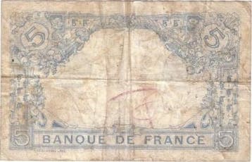 France Fay 02/37 5 Francs Bleu 31/03/1916 Belier Tres Tre..., Verzenden
