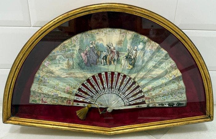 Handwaaier (2) - Hout, Papier, Kristal, Fluweel, Goud,, Antiek en Kunst, Antiek | Overige Antiek