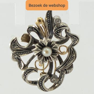 Vintage 14K Gouden Broche | Uniek Duurzaam Sieraad, Verzenden, Zo goed als nieuw, Goud, Met edelsteen