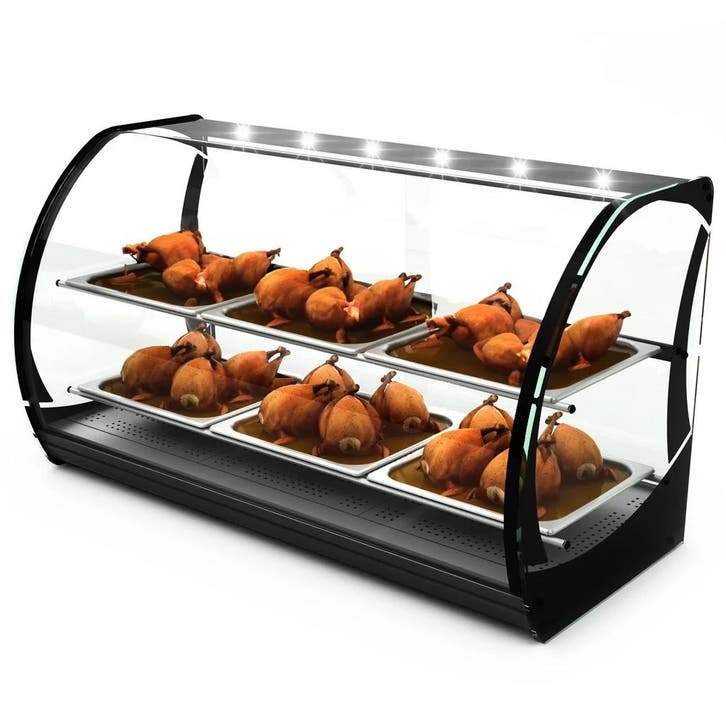 Warmhoudvitrine | HONDA | Zwart | 6x 2/3 GN | 30°C/80°C |, Zakelijke goederen, Horeca | Keukenapparatuur, Nieuw in verpakking