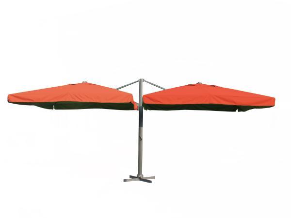 Veiling - Dubbel hangende parasol Oranje (2 * 300x400cm), Tuin en Terras, Parasols