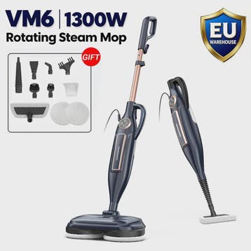 VM6 Roterende Stoommop met 1300W Kracht - 10-in-1 Multifunct, Huis en Inrichting, Schoonmaakartikelen, Verzenden