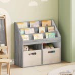 vidaXL Kinderen Boekenkast met opslag Grijs Sonoma 72,5 x, Huis en Inrichting, Woonaccessoires | Krantenbakken en Lectuurbakken