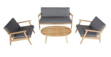 Stoel-Bank Loungeset Narvik Acacia Grijs The Outsider, Tuin en Terras, Tuinbanken, Verzenden, Nieuw