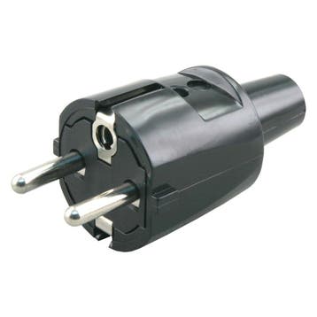 OUTLET Stekker PVC met randaarde 10/16 A zwart 00.110.12, Ophalen of Verzenden, Nieuw