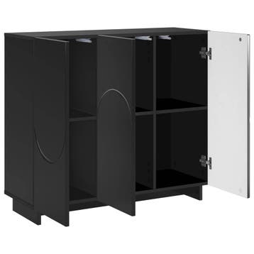 vidaXL Dressoir Zwart 85,5 x 31 x 75 cm Bewerkt hout, Verzenden, Nieuw, 50 tot 100 cm, 25 tot 50 cm