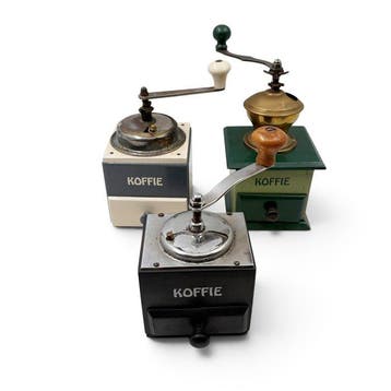 Koffiemolen (3) - Staal, Hout - Handkoffiemolen