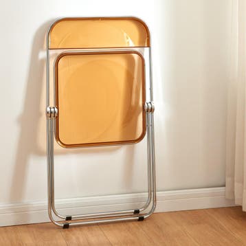 Klapstoel set van 4 Pornainen 74x46x47 cm oranje transparant, Huis en Inrichting, Stoelen, Verzenden, Nieuw