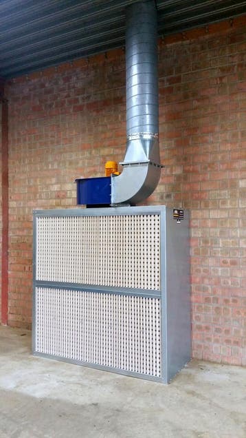 Vaste afzuigwanden / spuitwanden + ventilator en filters