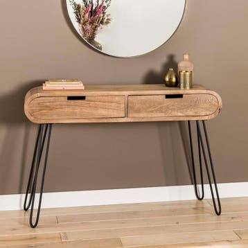 *WOONWINKEL* Mangohouten Sidetable Met Ronde Hoeken, Huis en Inrichting, Tafels | Sidetables, Verzenden, Nieuw