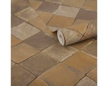 Superfresco Easy Terra Tiles Vliesbehang - Bruin 10,05 m x 5, Verzenden, Nieuw