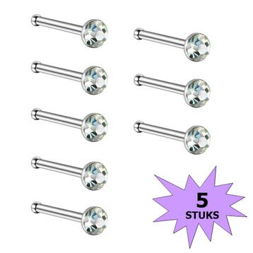 Fako Bijoux - Neuspiercing - Staafje Kristal - 3.0mm - Wit -, Sieraden, Tassen en Uiterlijk, Verzenden, Nieuw