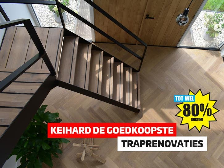 UITVERKOOP - Houten traprenovaties v.a. 675,-, Huis en Inrichting, Stoffering | Vloerbedekking, Beige, Bruin, Crème, Grijs, Wit