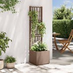 vidaXL Tuindruppel met Trellis Bruin 36 x 36 x 140 cm PP, Verzenden, Nieuw, Minder dan 60 cm, 60 cm of meer