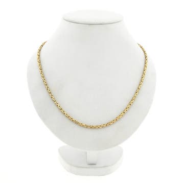 Gouden vierkante koningsschakel ketting, Ophalen of Verzenden, Gebruikt, Goud, Goud