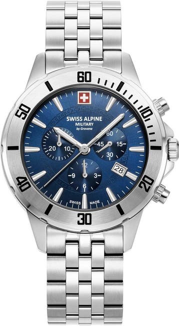 Swiss Alpine Military 7024.9135 Cruiser chronograaf horloge, Overige merken, Staal, Verzenden, Polshorloge
