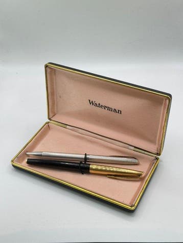 Parure Vintage Waterman C/F – Stylo-plume à plume en or 18, Nieuw
