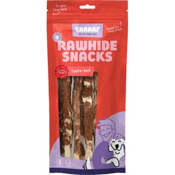 10x Braaaf Twister Hondensnack Vlees - Vis 180 gr, Verzenden, Hond