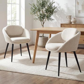 Eetkamerstoelen - Set van 2 - Met armleuning - Beige - Ya-Ho, Huis en Inrichting, Stoelen, Verzenden, Zo goed als nieuw